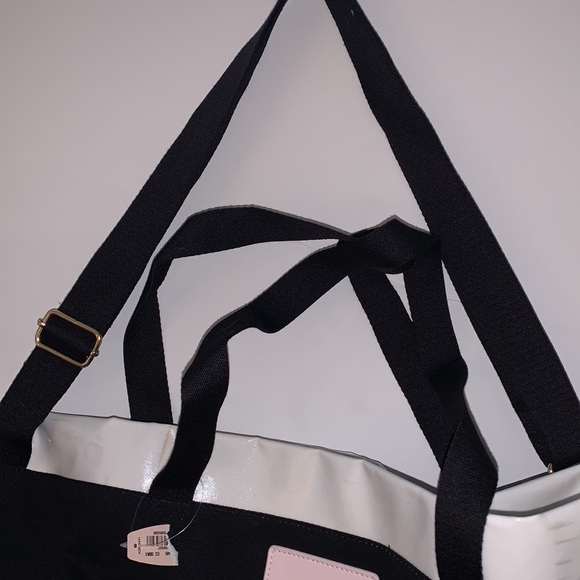 Victoria Secret Weekender Large Tote/Shoulder Bag. Black, pink and white. - Picture 4 of 5